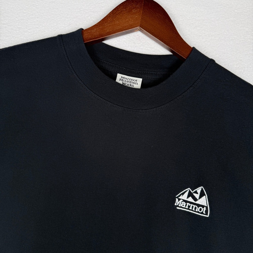 Marmot Mountain Works Mens XL Black Short Sleeve Embroidered Logo T-Shirt